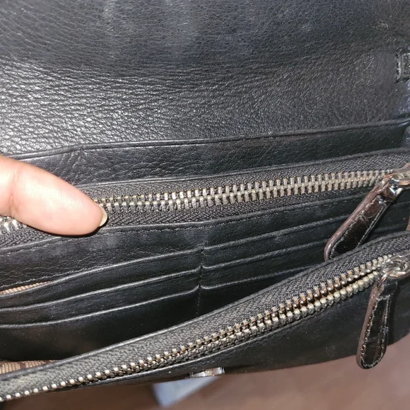 Brighton Vintage Brown & Black Leather Crossbody Bag - Picture 7 of 10